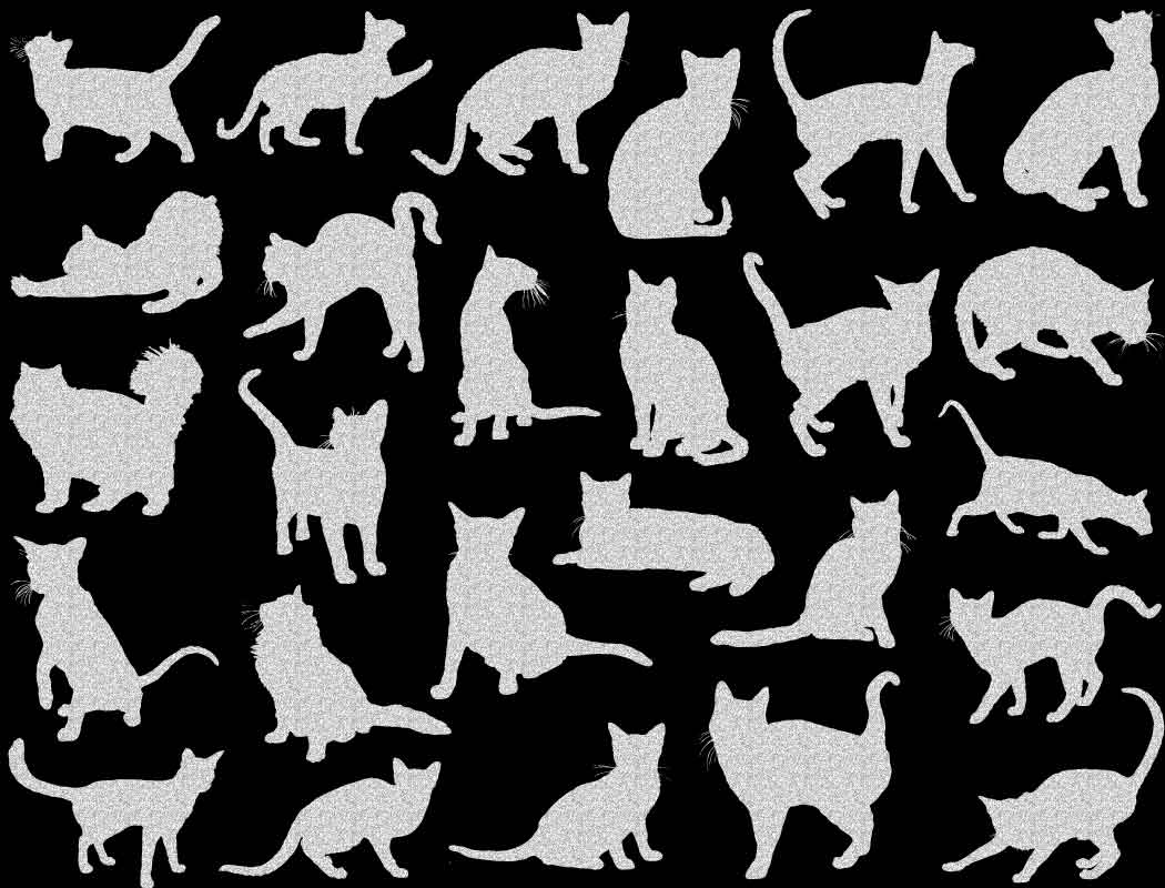 Silhouette de chat Décalcomanies - Céramique Cône 017 - Verre fusionné - Émail