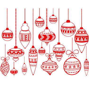 Classic Christmas Ornament Decals - Cone 017 - Fused Glass 