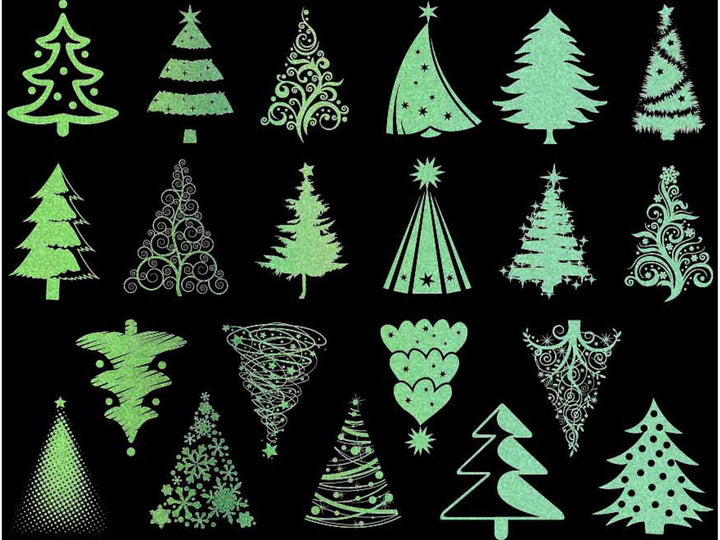 Décalcomanies de sapin de Noël phosphorescentes - Non adapté pour Produits Alimentaires - Verrerie - Céramique Cône 022 - Émail