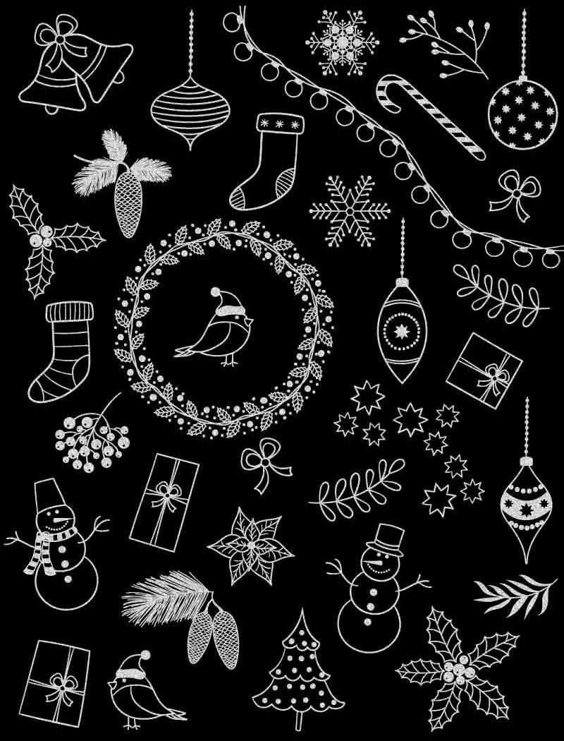 Décalcomanies de garnitures de Noël - Céramique Cône 017 - Verre fusionné - Émail