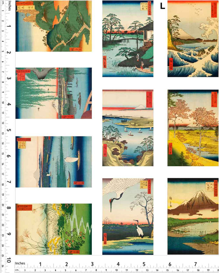 Décalcomanies d'illustrations japonaises anciennes colorées - Non adapté pour Produits Alimentaires - Céramique Cône 017 - Verre fusionné - Émail