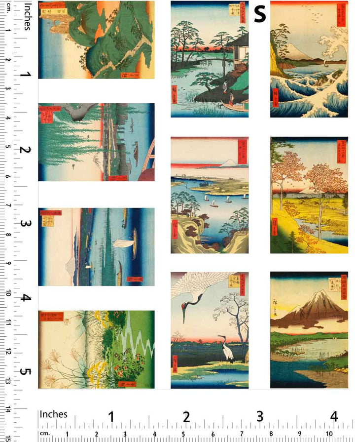 Décalcomanies d'illustrations japonaises anciennes colorées - Non adapté pour Produits Alimentaires - Céramique Cône 017 - Verre fusionné - Émail