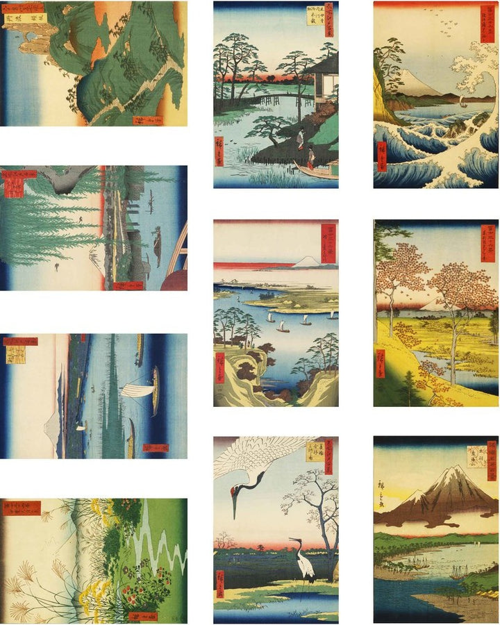 Colorful Ancient Japanese Illustration Decals - Not Food Safe - Cone 017 - Fused Glass 