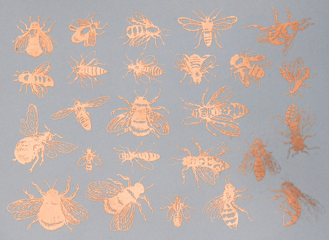 Vintage Bees Decals  - Glassware - Enamel
