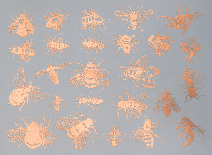 Vintage Bees Decals  - Glassware - Enamel