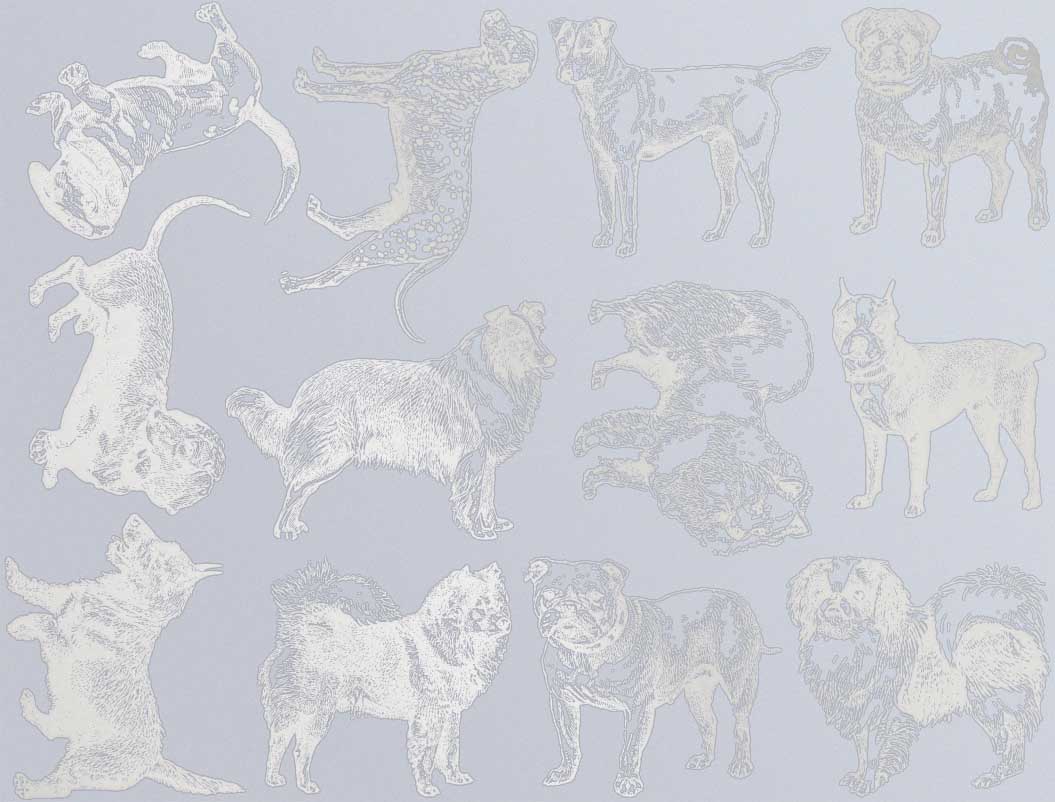 Aufkleber mit Hunderassen - Keramikkegel 017 - Geschmolzenes Glas