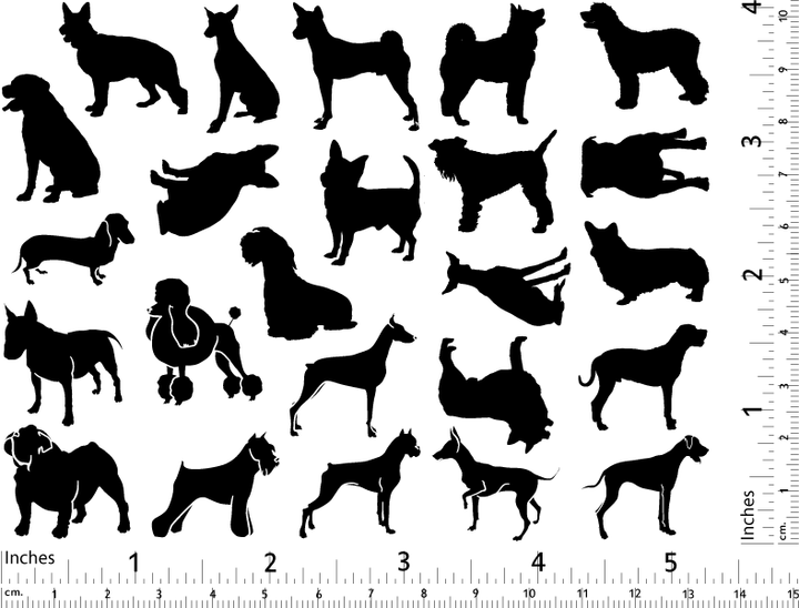Aufkleber mit Hundesilhouette - Keramikkegel 017 - Geschmolzenes Glas