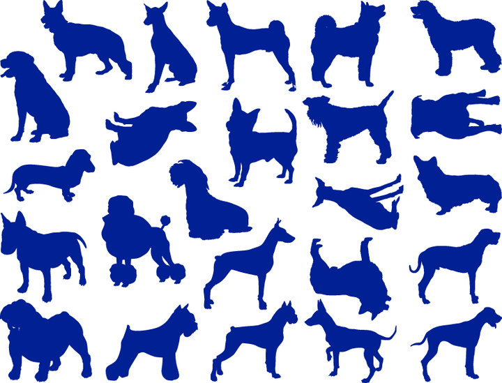 Aufkleber mit Hundesilhouette - Keramikkegel 017 - Geschmolzenes Glas