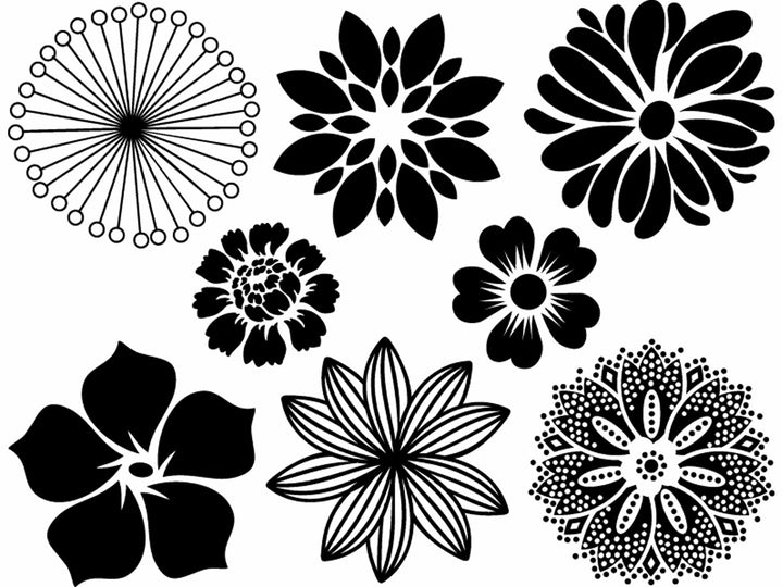 Grandes Fleurs Décalcomanies - Céramique Cône 017 - Verre Fusionné - Émail