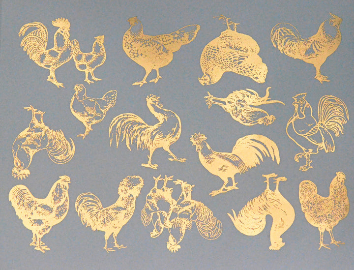 Vintage Chicken Decals - Cone 017 - Fused Glass 