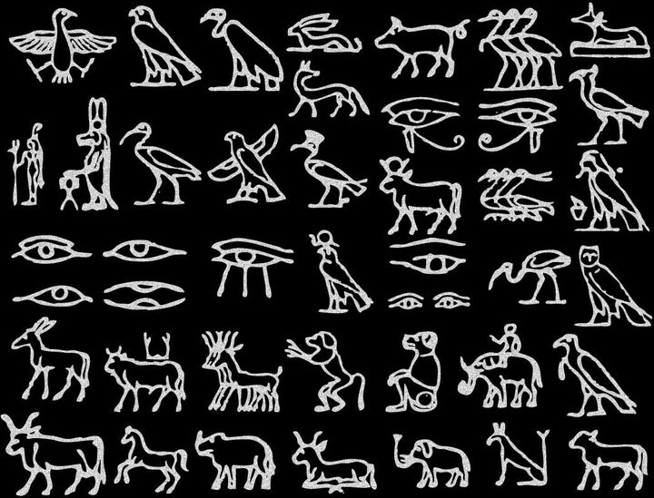 Décalcomanies Hiéroglyphes Égyptiens - Verrerie - Émail