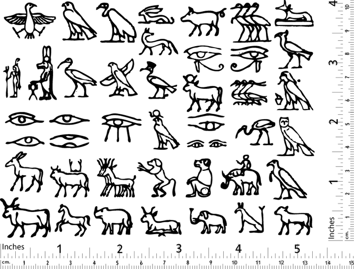 Ägyptische Hieroglyphen-Aufkleber - Keramikkegel 017 - Geschmolzenes Glas