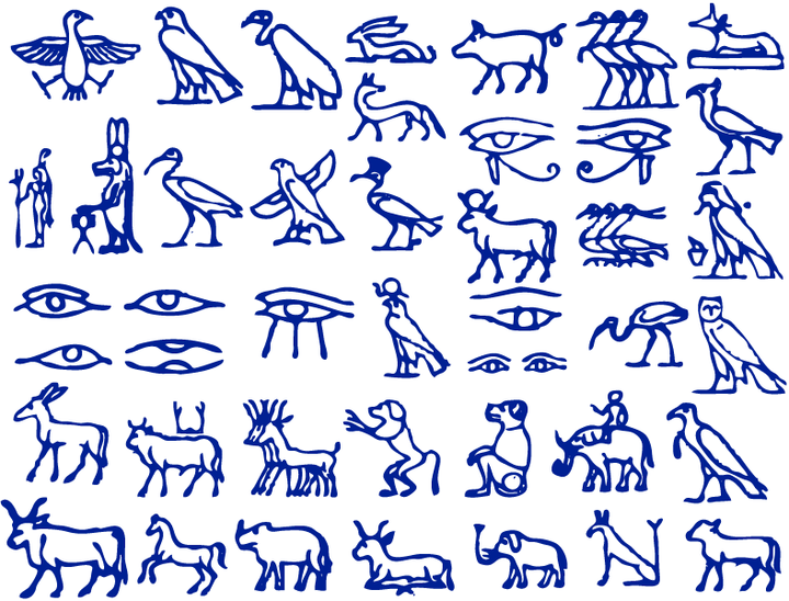 Ägyptische Hieroglyphen-Aufkleber - Keramikkegel 017 - Geschmolzenes Glas