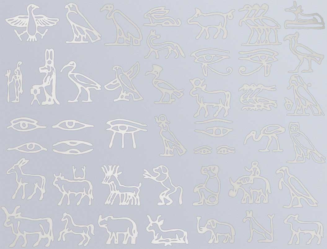 Ägyptische Hieroglyphen-Aufkleber - Keramikkegel 017 - Geschmolzenes Glas