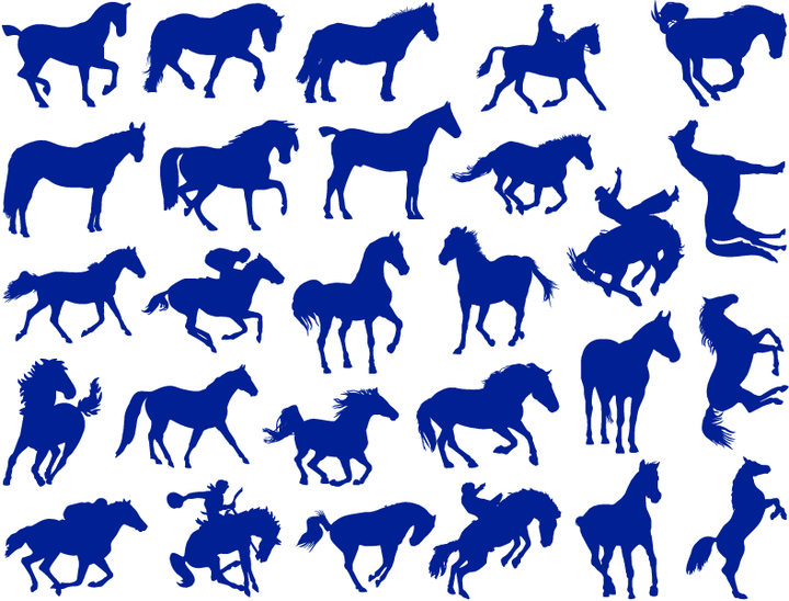 Silhouette de cheval Décalcomanies - Céramique Cône 017 - Verre fusionné - Émail