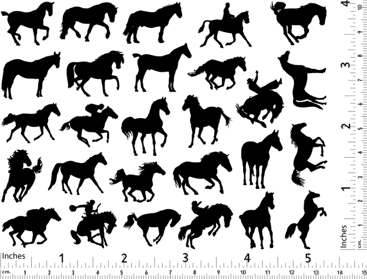 Silhouette de cheval Décalcomanies - Verrerie - Émail