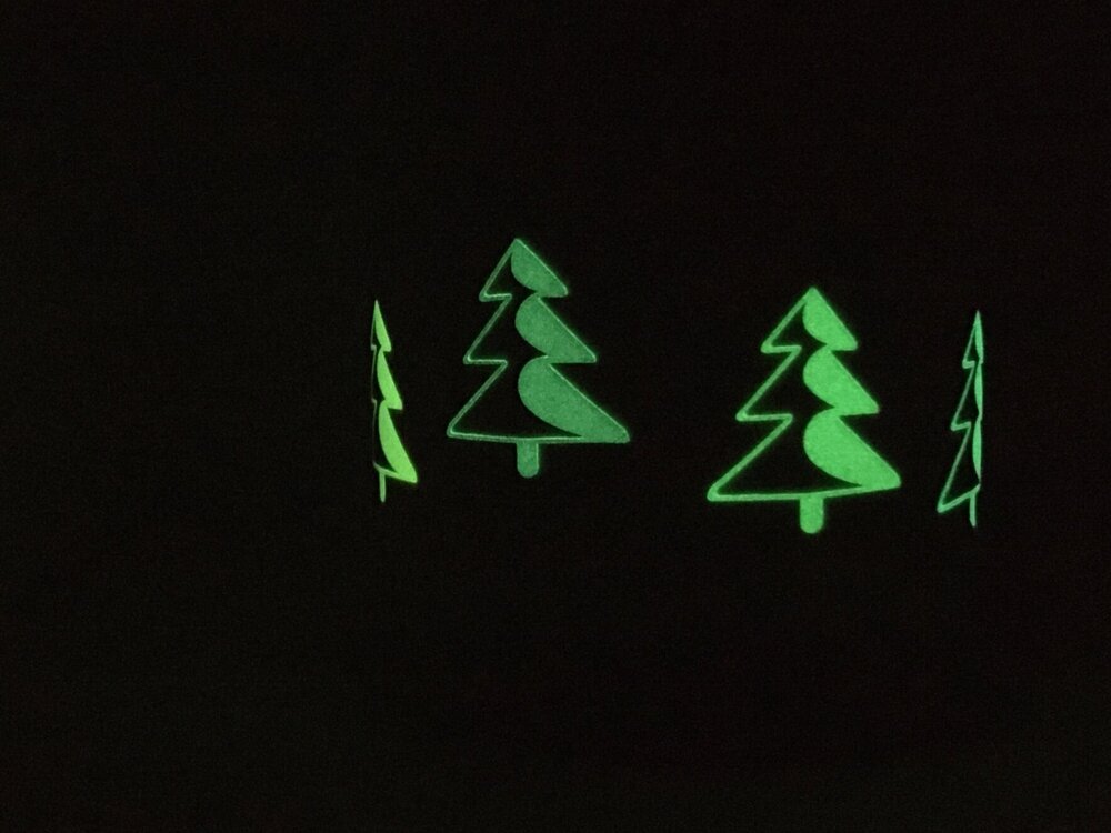 GLOW in the Dark Christmas Tree Decals - Glassware - Cone 021 