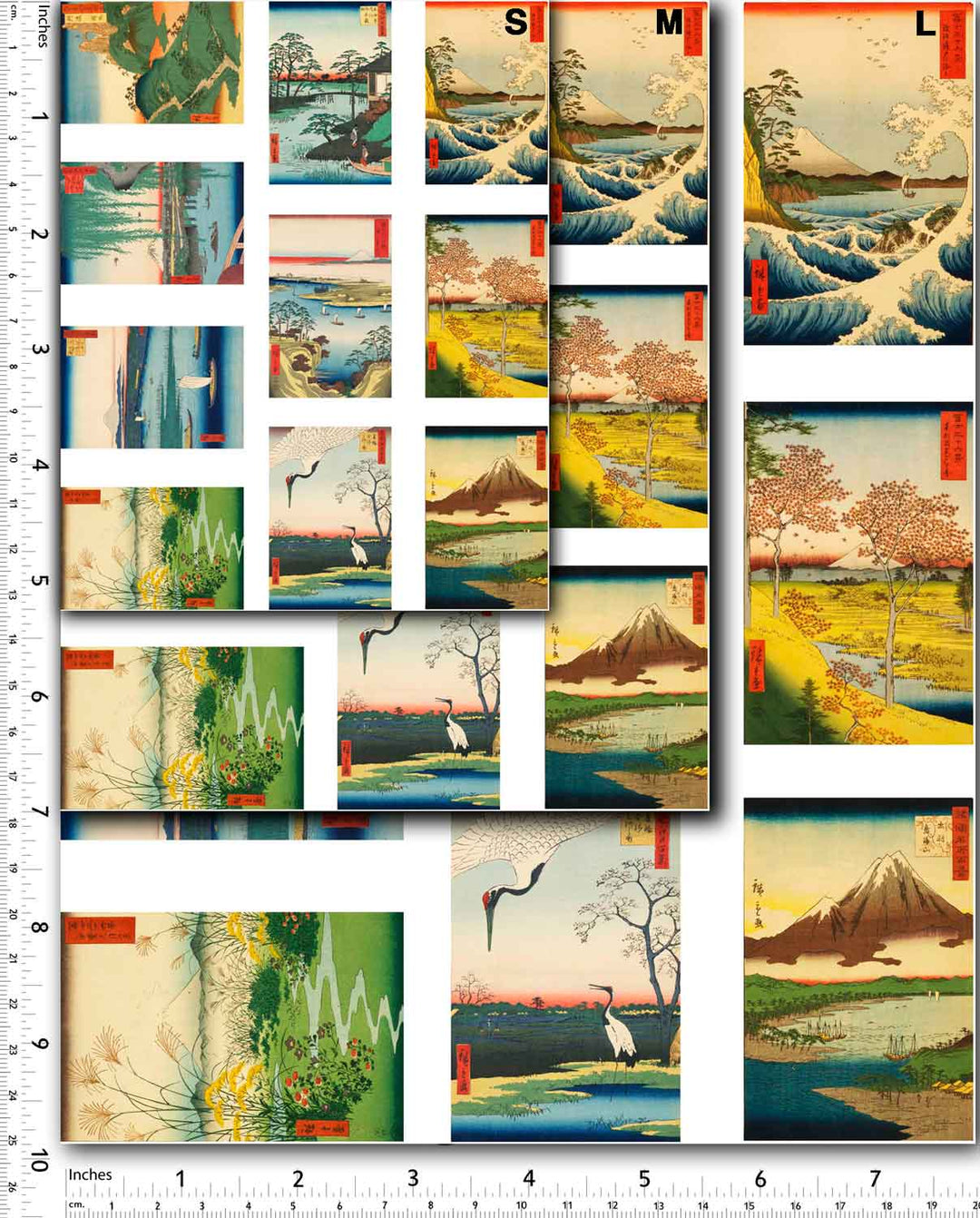 Décalcomanies d'illustrations japonaises anciennes colorées - Non adapté pour Produits Alimentaires - Céramique Cône 017 - Verre fusionné - Émail