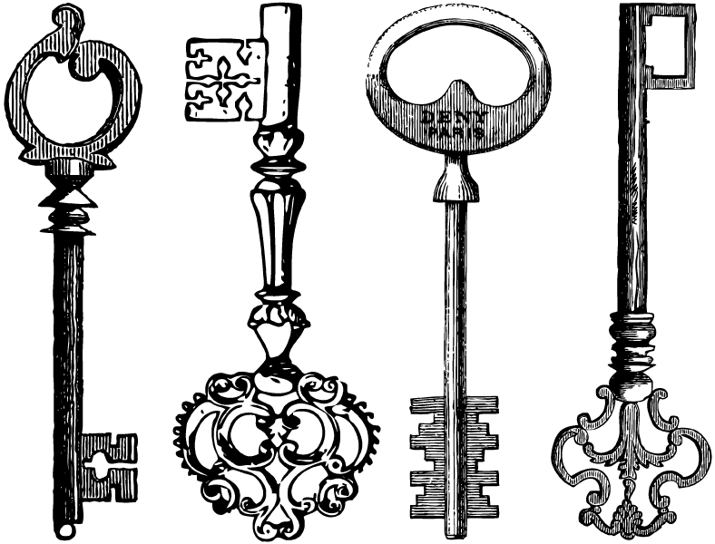 Décalcomanies de Clés Antiques - Céramique Cône 017 - Verre Fusionné - Émail