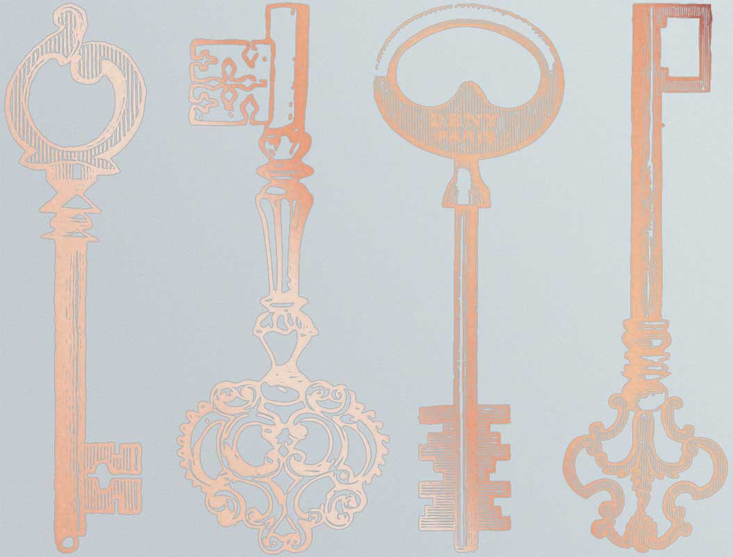 Décalcomanies de Clés Antiques - Céramique Cône 017 - Verre Fusionné - Émail