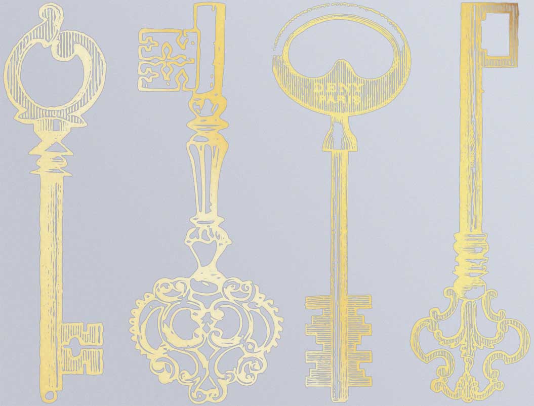 Décalcomanies de Clés Antiques - Céramique Cône 017 - Verre Fusionné - Émail