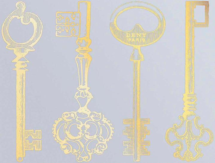 Décalcomanies de Clés Antiques - Céramique Cône 017 - Verre Fusionné - Émail