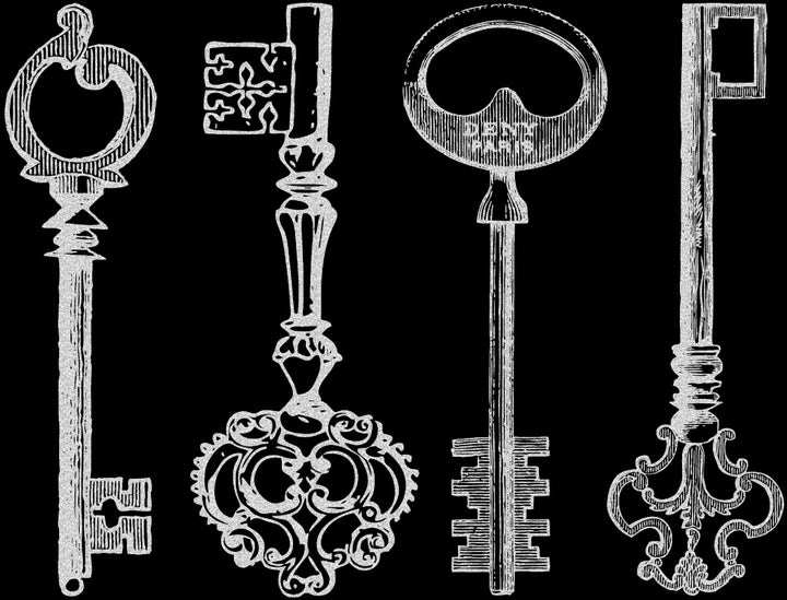 Décalcomanies de Clés Antiques - Céramique Cône 017 - Verre Fusionné - Émail