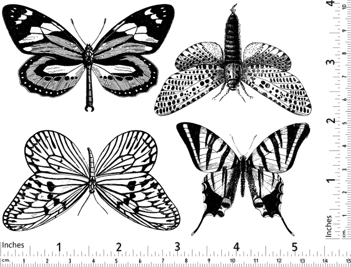 Grandes Décalcomanies Papillons - Céramique Cône 017 - Verre fusionné - Émail