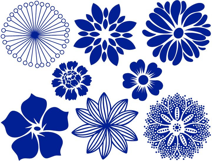 Grandes Fleurs Décalcomanies - Céramique Cône 017 - Verre Fusionné - Émail