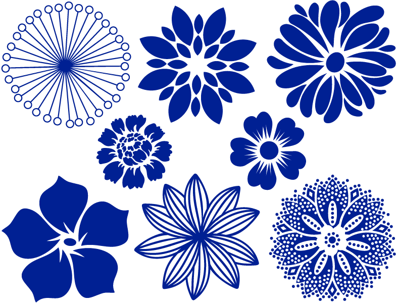 Grandes Fleurs Décalcomanies - Verrerie - Émail