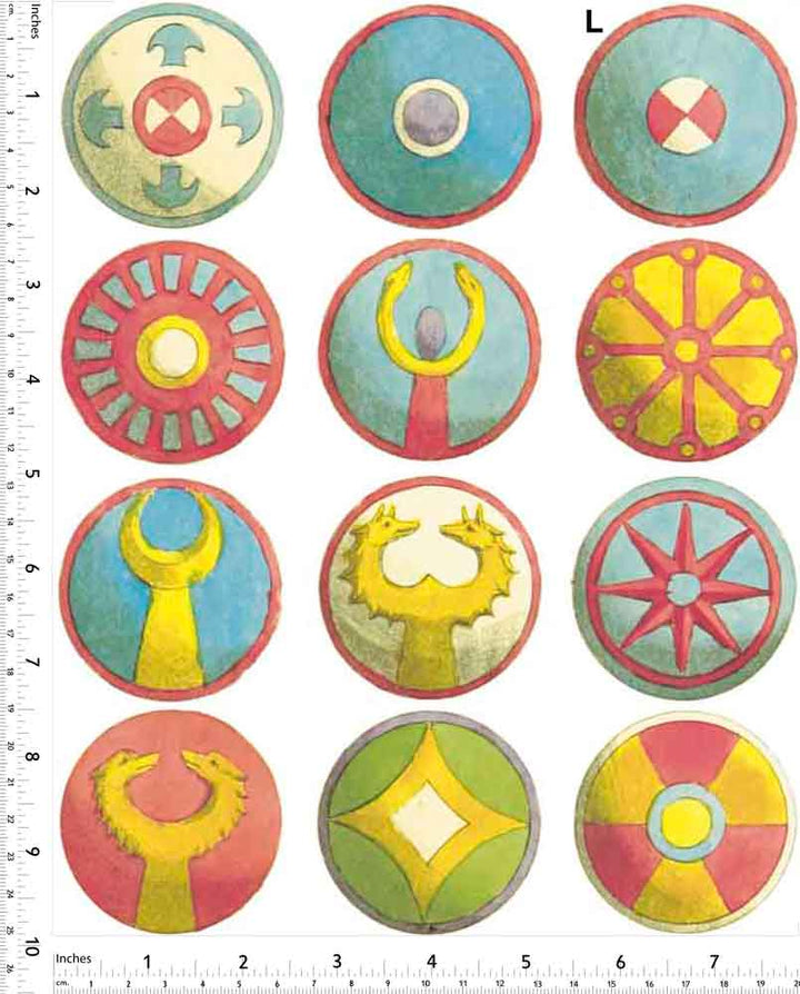 Boucliers européens colorés Décalcomanies - Non adapté pour Produits Alimentaires - Céramique Cône 017 - Verre fusionné - Émail