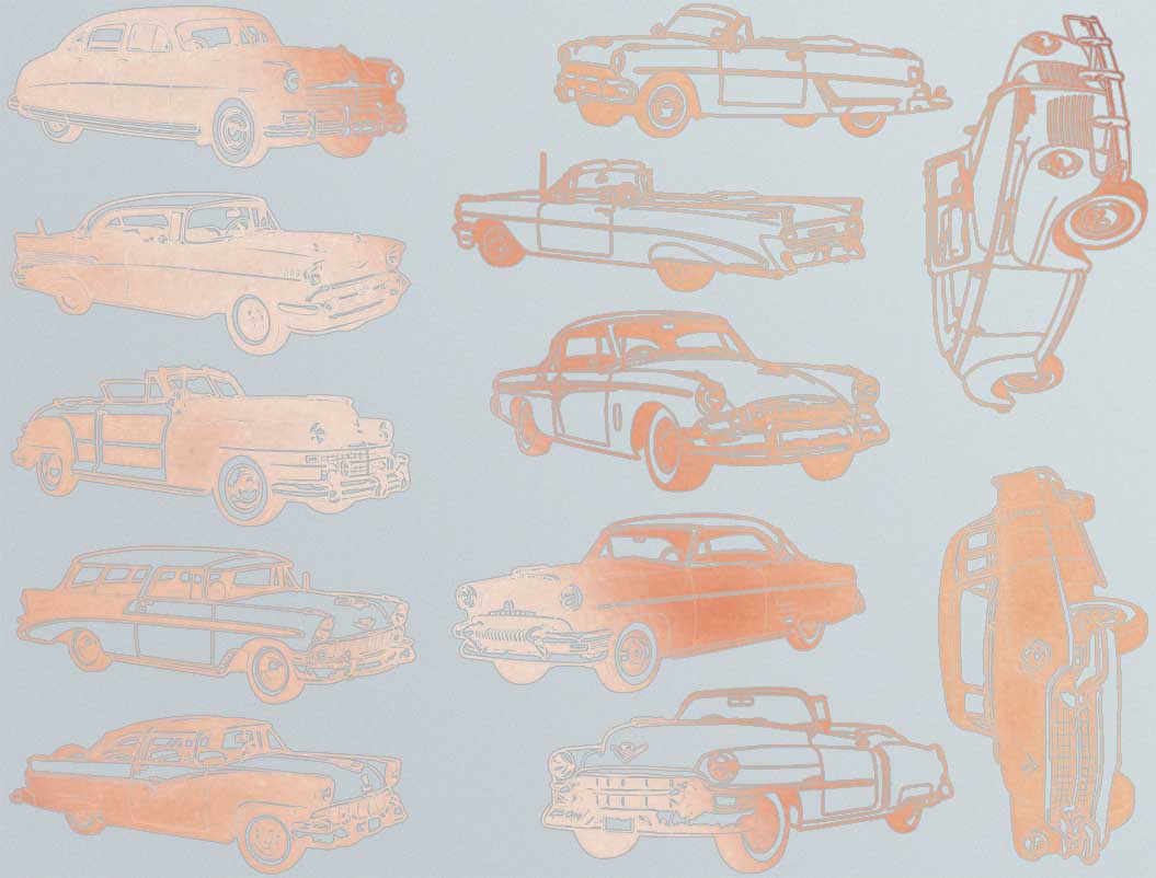 Grandes Décalcomanies de voiture classique rétro - Céramique Cône 017 - Verre fusionné - Émail