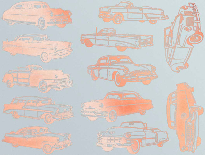 Grandes Décalcomanies de voiture classique rétro - Céramique Cône 017 - Verre fusionné - Émail