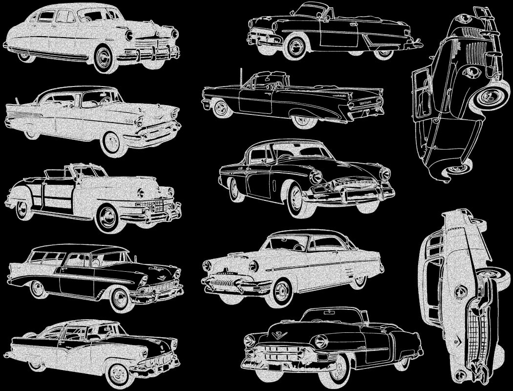 Grandes Décalcomanies de voiture classique rétro - Céramique Cône 017 - Verre fusionné - Émail