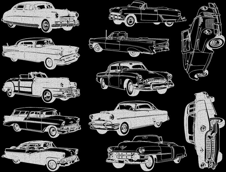 Grandes Décalcomanies de voiture classique rétro - Céramique Cône 017 - Verre fusionné - Émail