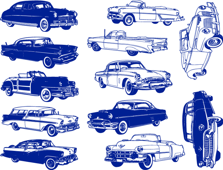 Grandes Décalcomanies de voiture classique rétro - Céramique Cône 017 - Verre fusionné - Émail