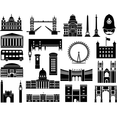 Décalcomanies Monuments de Londres - Céramique Cône 017 - Verre fusionné - Émail