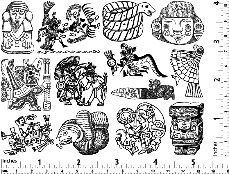 Décalcomanies d'artefacts d'Amérique centrale et du Sud - Céramique Cône 017 - Verre fusionné - Émail