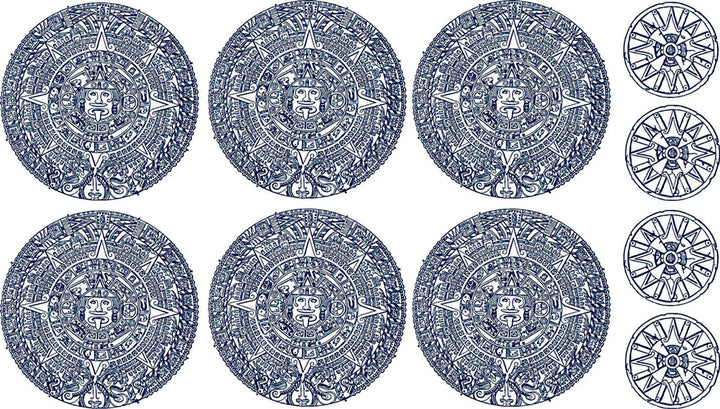 Calendrier Aztèque Décalcomanies - Céramique Cône 017 - Verre Fusionné - Émail