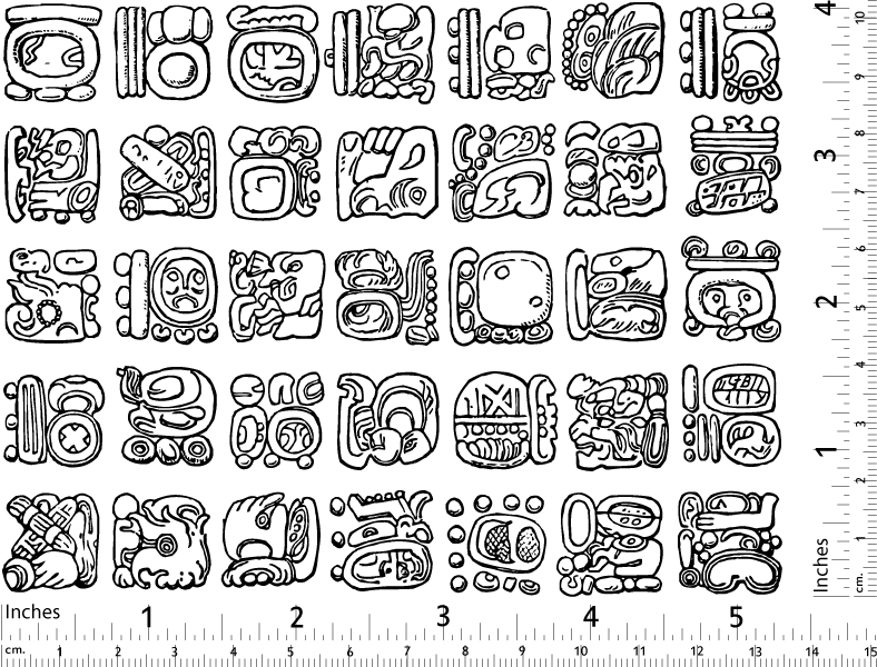 Maya-Glyphenaufkleber - Glaswaren - Emaille
