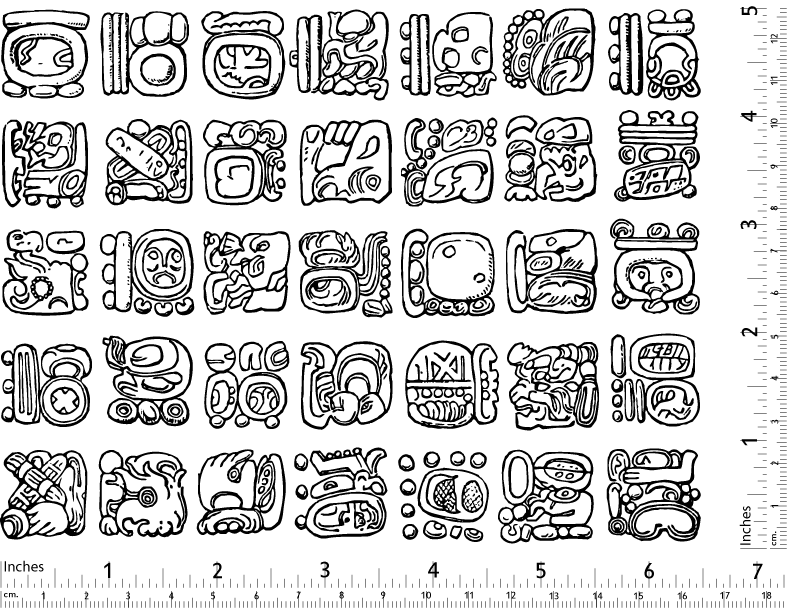 Décalcomanies Glyphes Mayas - Céramique Cône 017 - Verre Fusionné - Émail