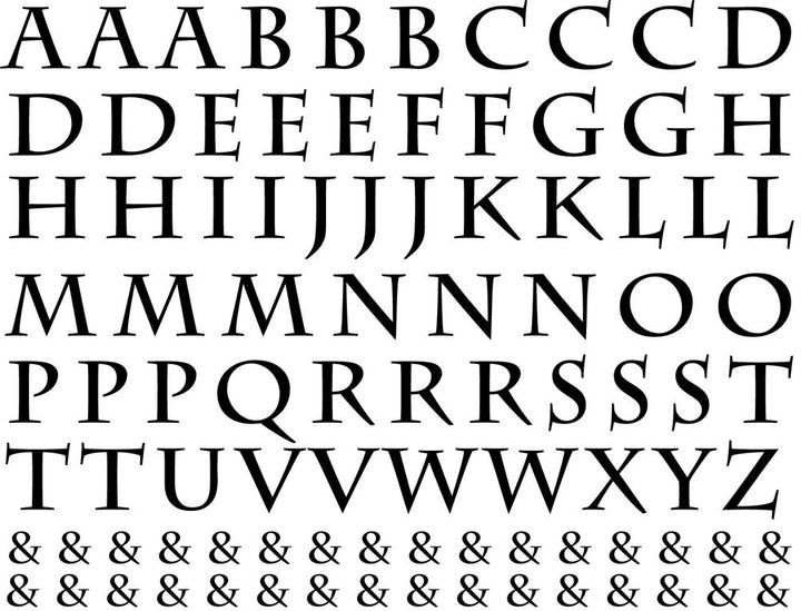 Alphabet Médiéval Décalcomanies - Céramique Cône 6 - En-glaçure