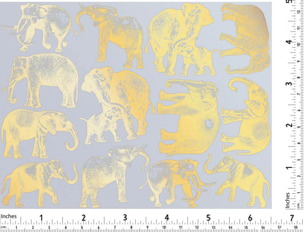 Éléphant Décalcomanies - Céramique Cône 017 - Verre fusionné - Émail