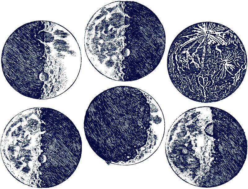 Moon Decals - Cone 017 - Fused Glass 