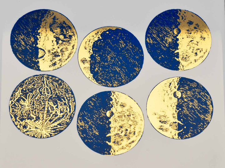 Lune Bicolore Décalcomanies - Céramique Cône 017 - Verre Fusionné - Émail