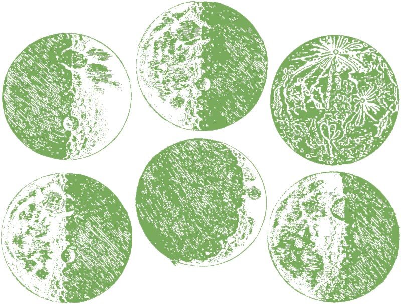 GLOW in the Dark Moon Decals - Glassware - Cone 021 