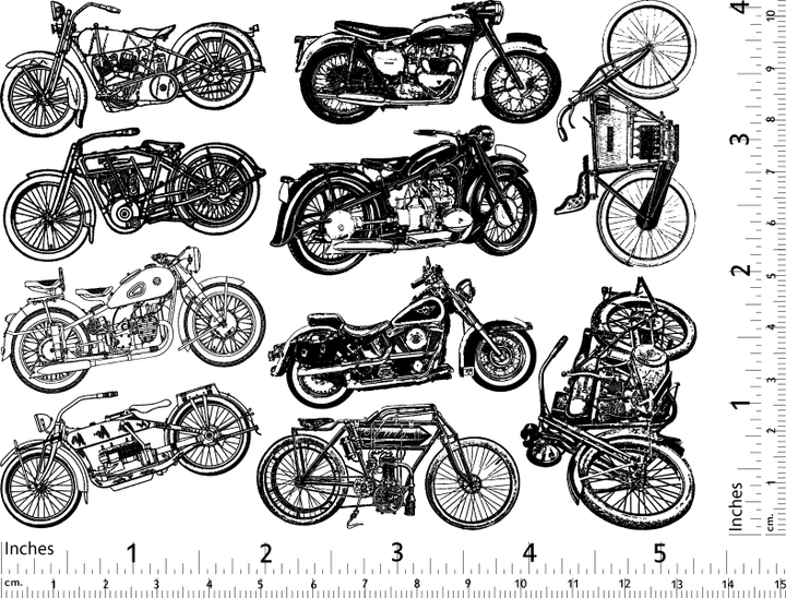 Décalcomanies de moto ancienne - Céramique Cône 017 - Verre fusionné - Émail