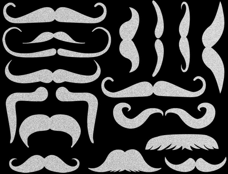 Moustache Décalcomanies - Cône 017 - Verre fusionné