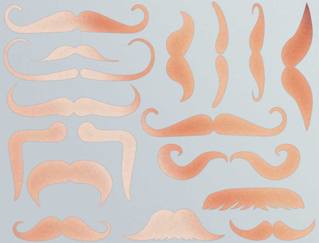 Moustache Décalcomanies - Cône 017 - Verre fusionné