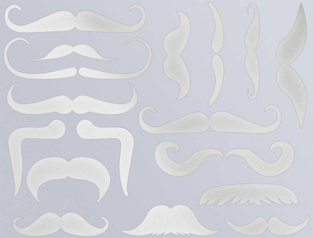 Moustache Décalcomanies - Cône 017 - Verre fusionné